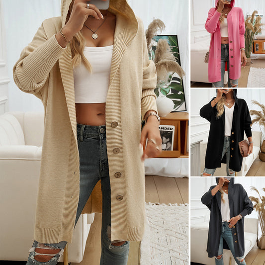 Damen Hooded Cardigan