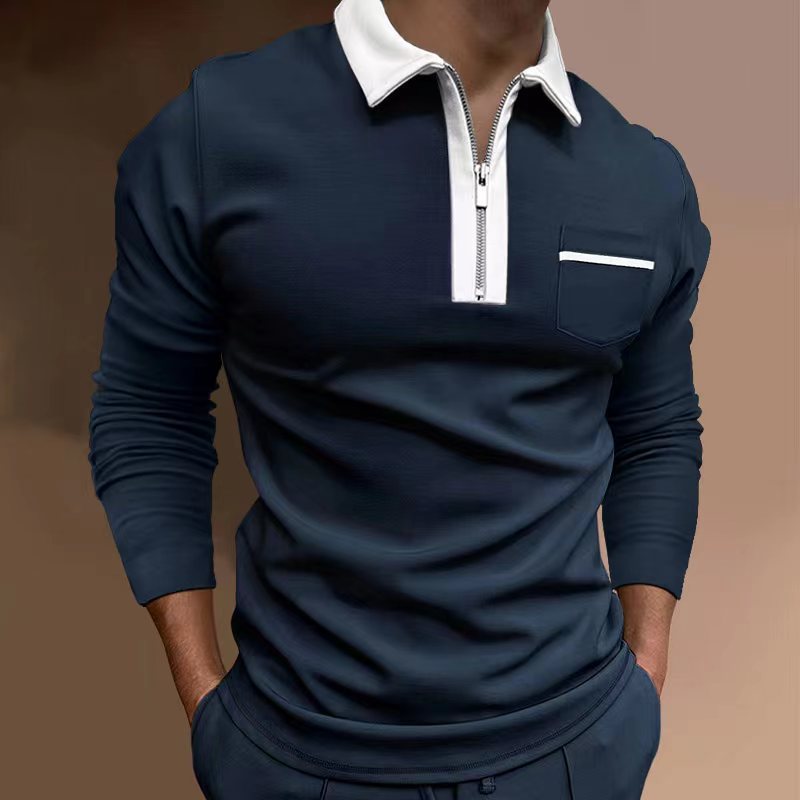 Fashion Slim Fit Pocket Long Sleeve Men's T-shirt