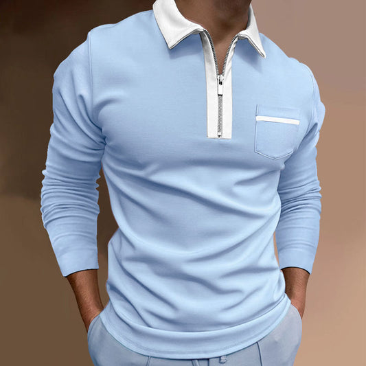 Fashion Slim Fit Pocket Long Sleeve Men's T-shirt