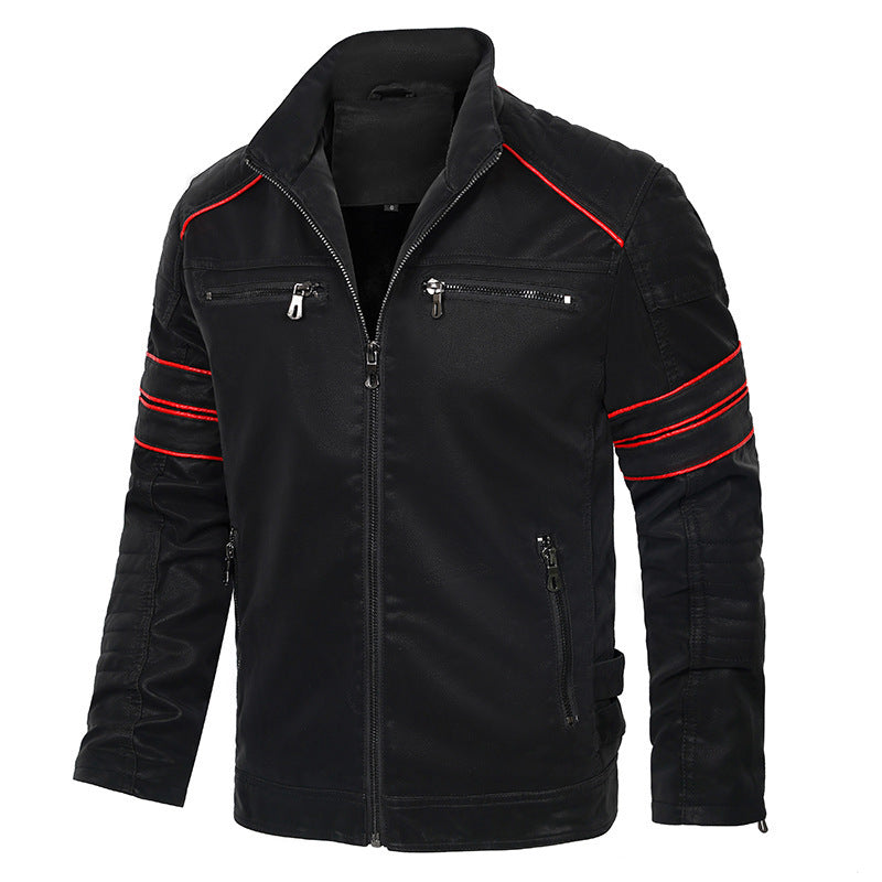 Herren Fashion PU Leder Jacke