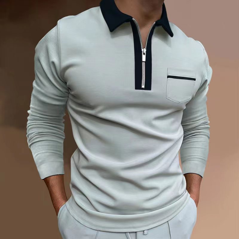 Fashion Slim Fit Pocket Long Sleeve Men's T-shirt